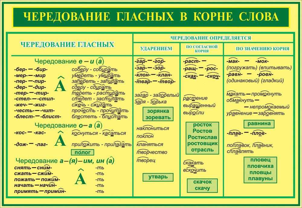 Правописание проверяемых, непроверяемых и чередующихся гласных в корне слова