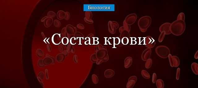 Компоненты внутренней среды организма. 