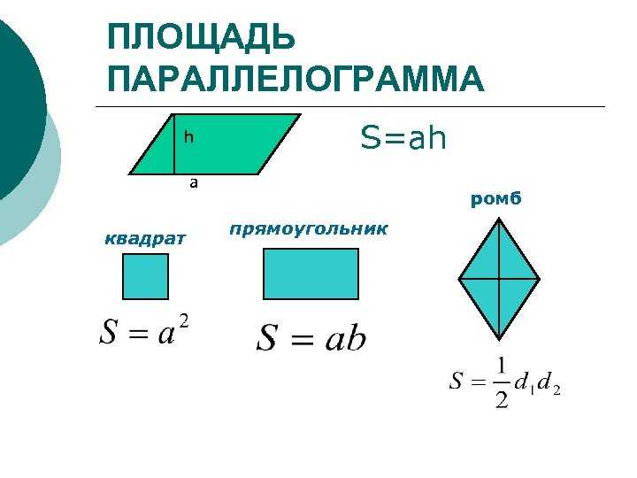 Формулы площади всех геометрических фигур