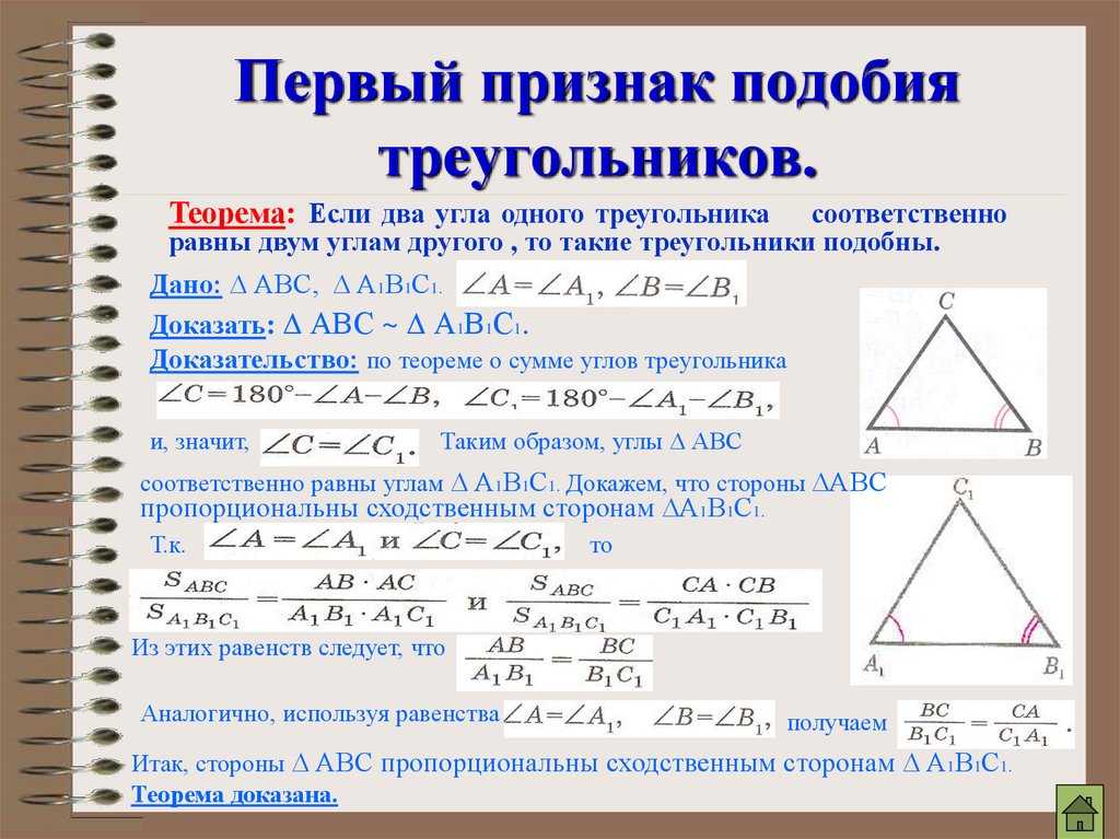 Урок 6: подобные треугольники - 100urokov.ru