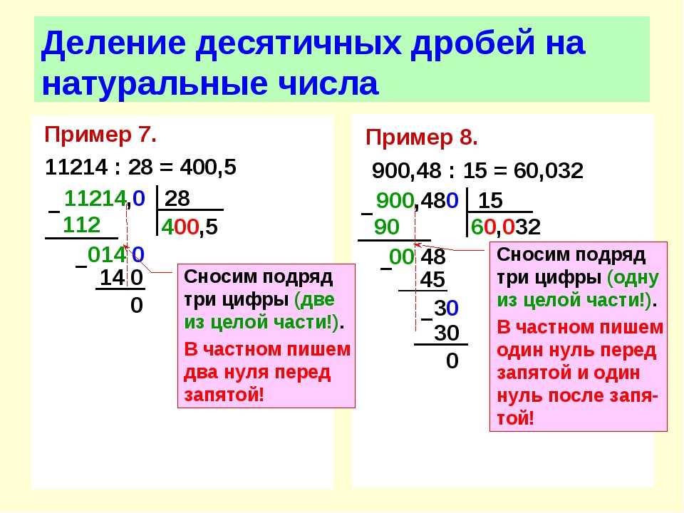 Деление натуральных чисел: правила, примеры и решения.
