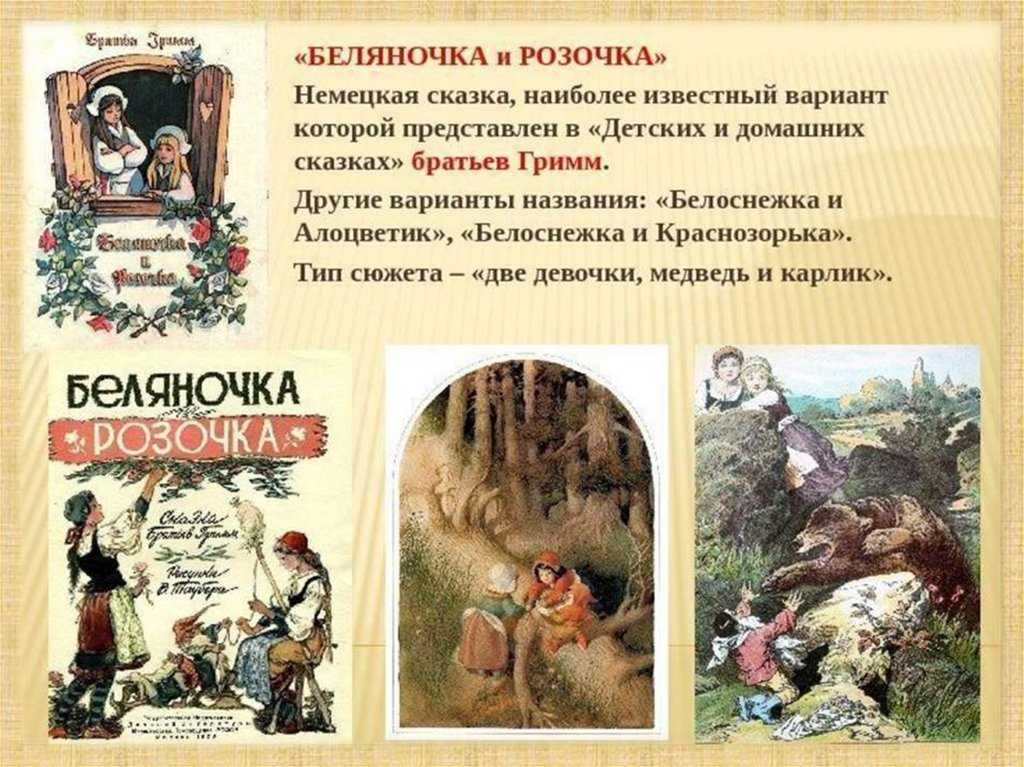 Краткое содержание беляночка и розочка для читательского дневника