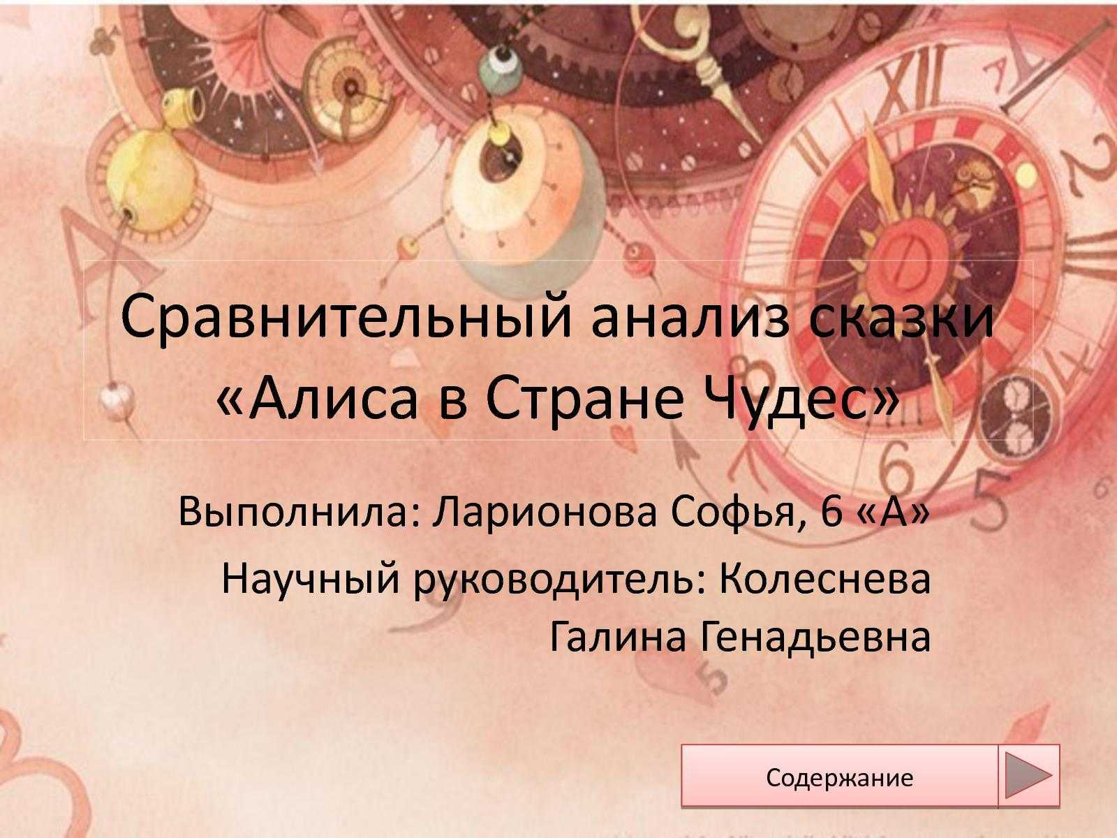 Краткий и подробный план сказки Алиса в стране чудес