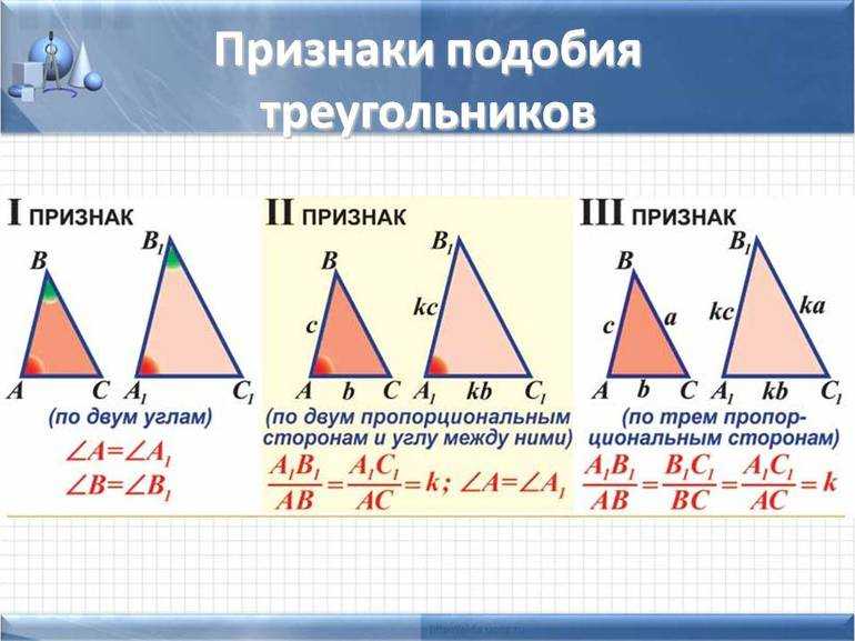 Подобные треугольники | математика