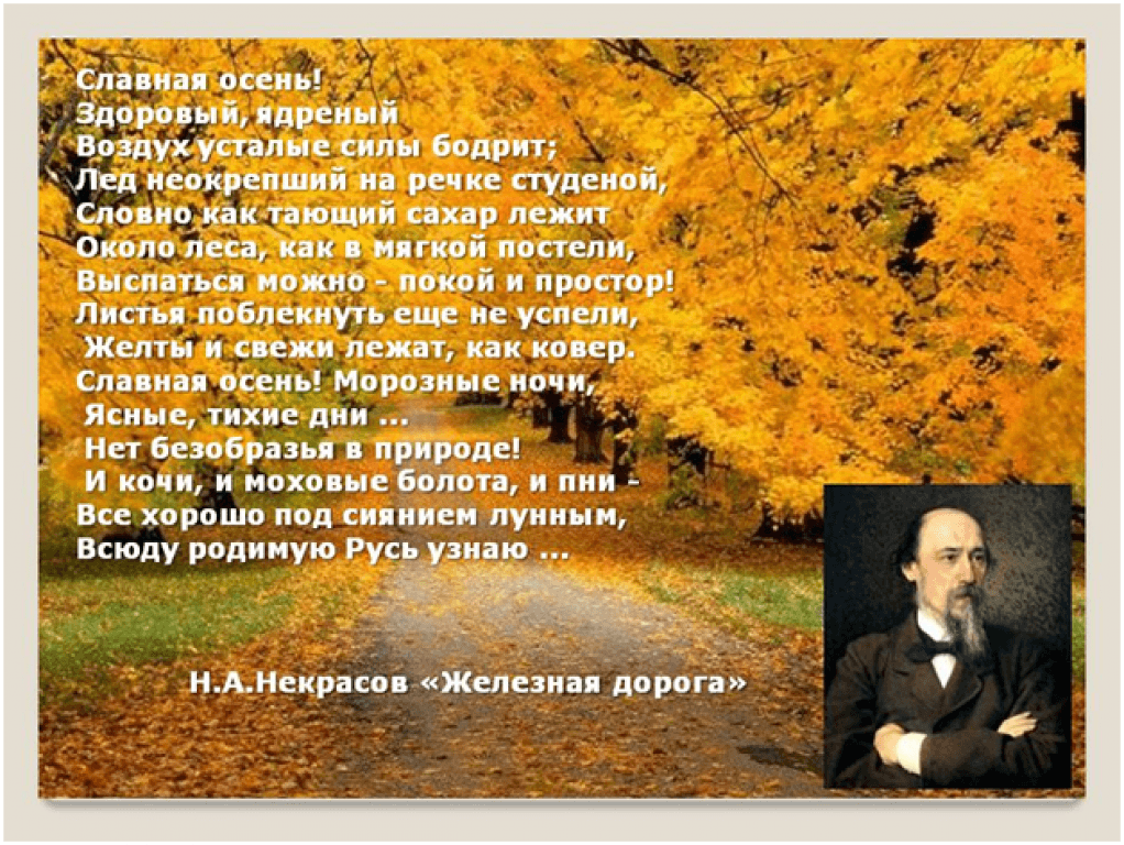 Анализ стихотворения некрасова осень. николай некрасов — славная осень: стих