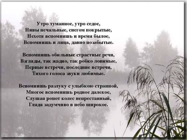 Анализ стихотворения фета туманное утро