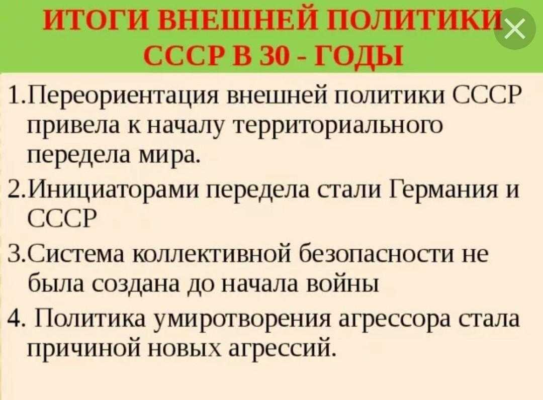 Внешняя политика ссср в 1920—1930-е годы - основные этапы, цели и итоги