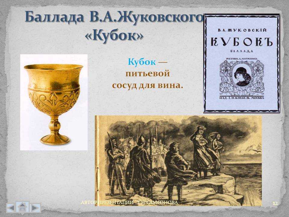 Баллада жуковского «кубок»: краткое содержание для читательского дневника