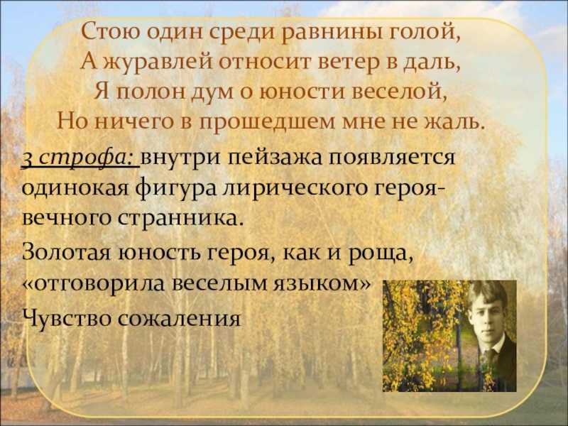 Анализ стихотворения есенина - отговорила роща золотая
