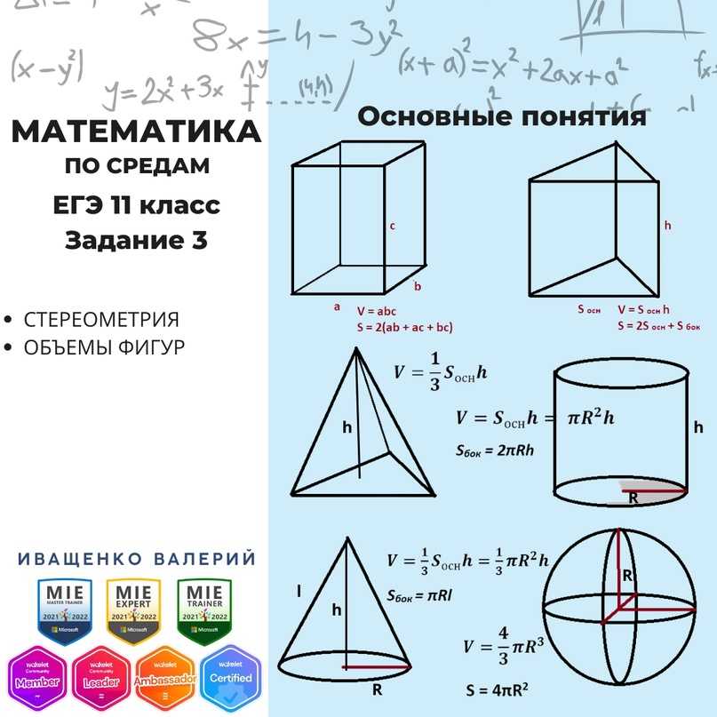 Вычисление объемов пространственных тел с помощью интеграла