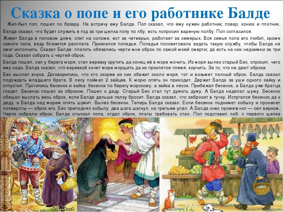 Сказка о попе и работнике его балде - краткое содержание и анализ