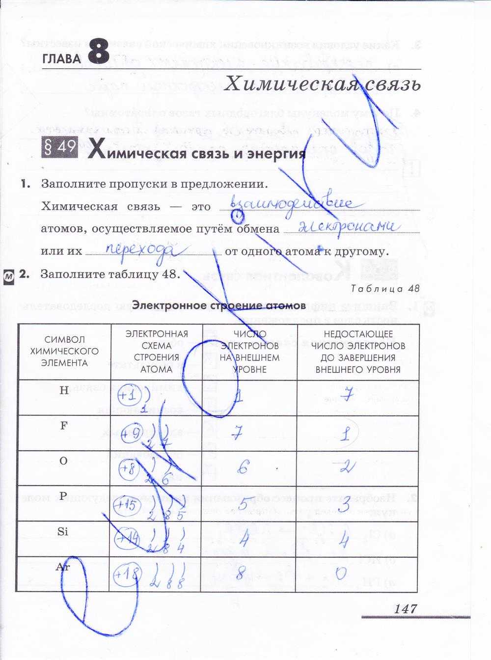 Гдз ответы по химии для учебника за 8 класс, еремин