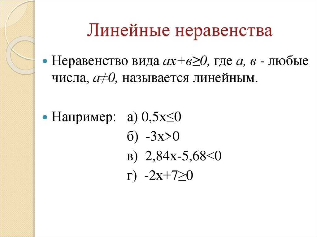 Решение неравенств с одной переменной