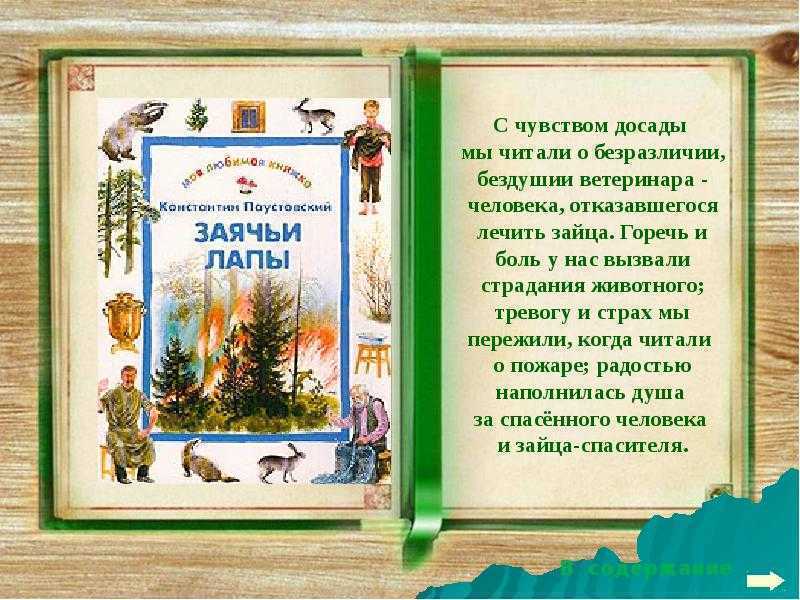 Смысл рассказа "заячьи лапы" паустовского